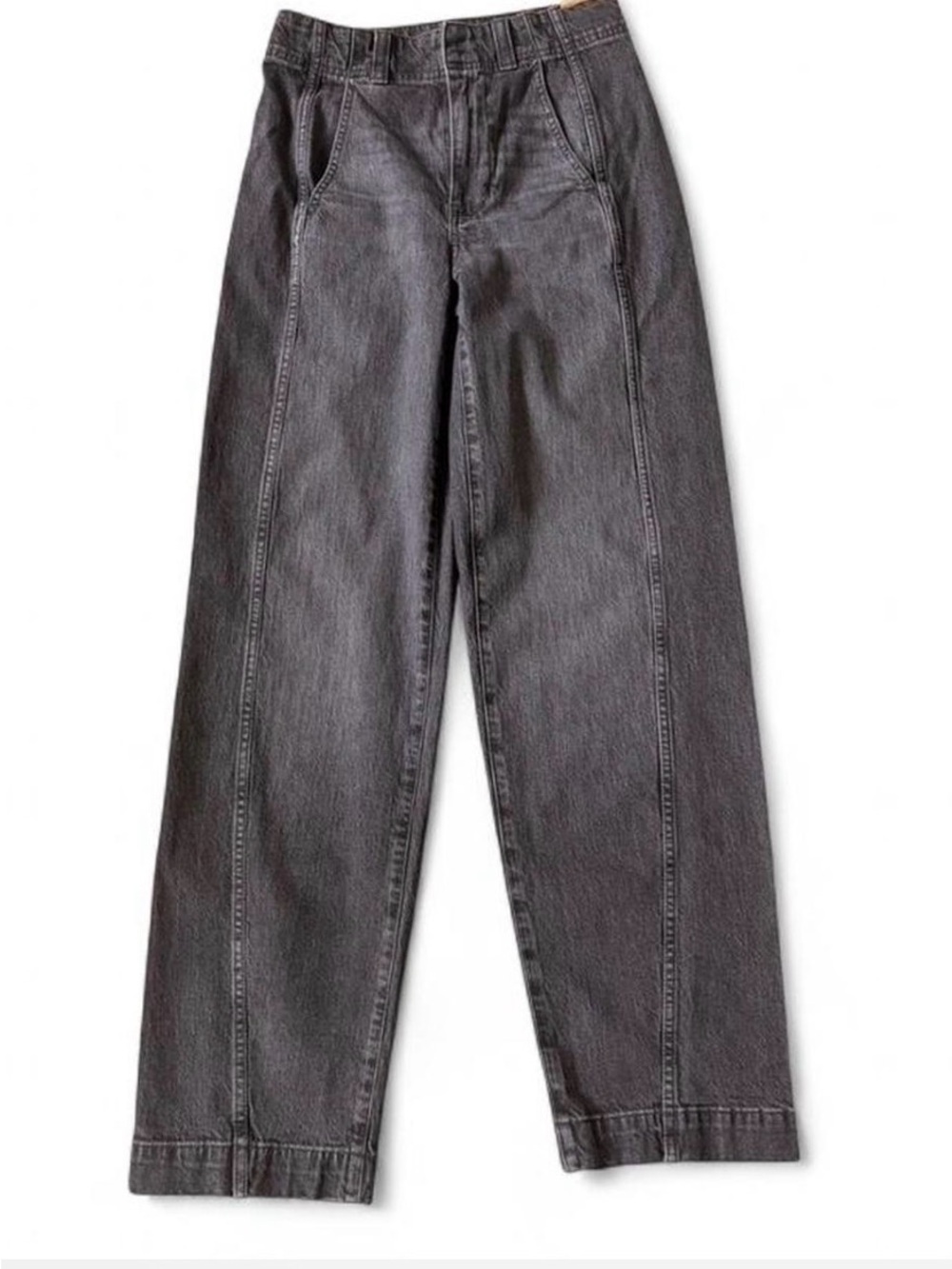 Madewell Washed Charcoal Straight-Leg Trousers